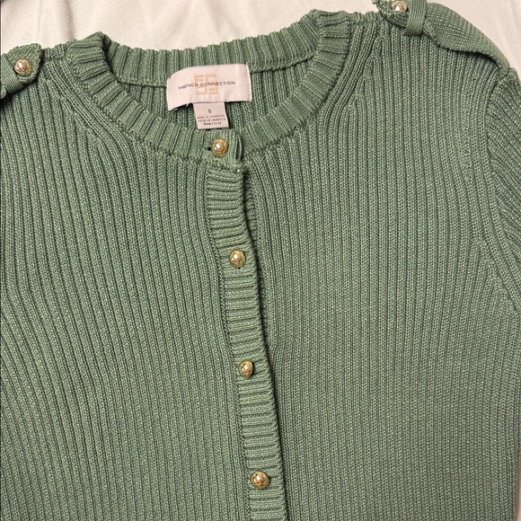 French Connection Olive Button-Front Mini Dress - Picture 5 of 6